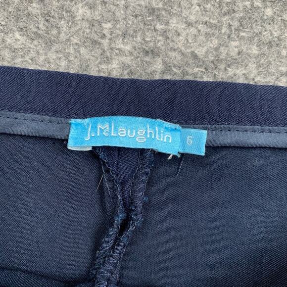 J. Mclaughlin Pants Womens 6 Navy Stretch Skinny Tapered Ankle Side Zip Trousers - Picture 5 of 12